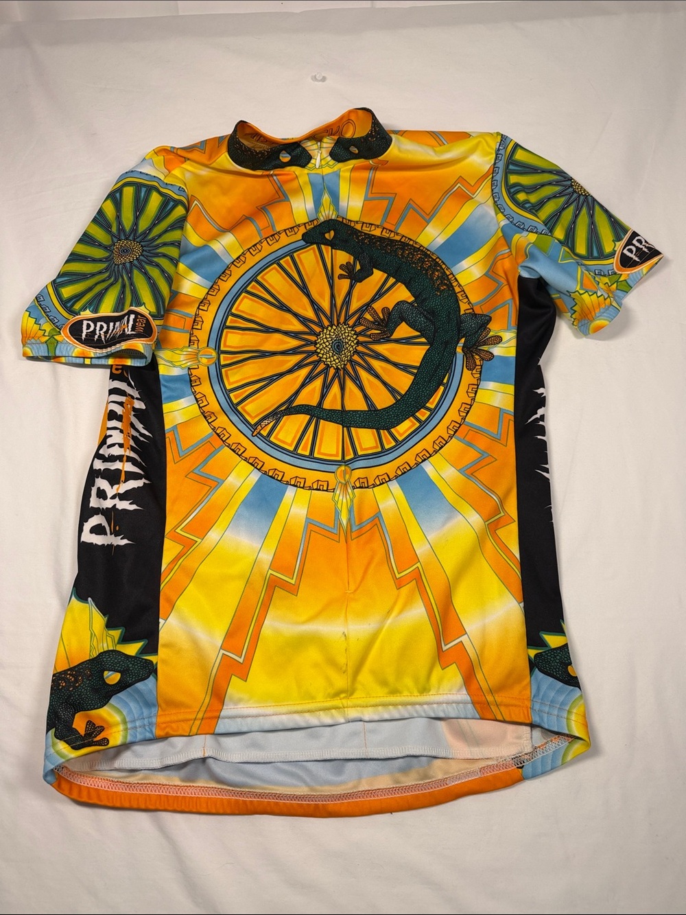 Primal Men’s M Art Gecko 3/4 Zip 3 PKT Stick To It Short Sleeve Cycling Jersey